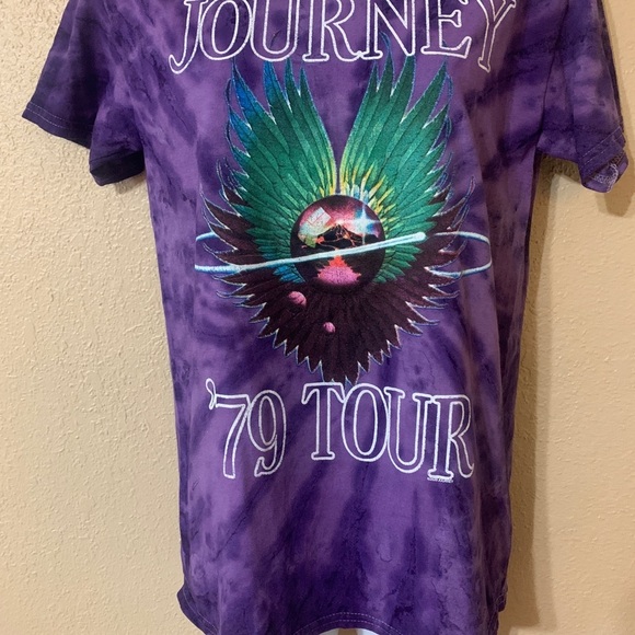 JOURNEY “79 Tour” Sz S Tye-Dyed Colorful Band T-Shirt - Picture 2 of 9
